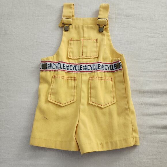 Vintage Healthtex Cycling Yellow Shortalls 3t